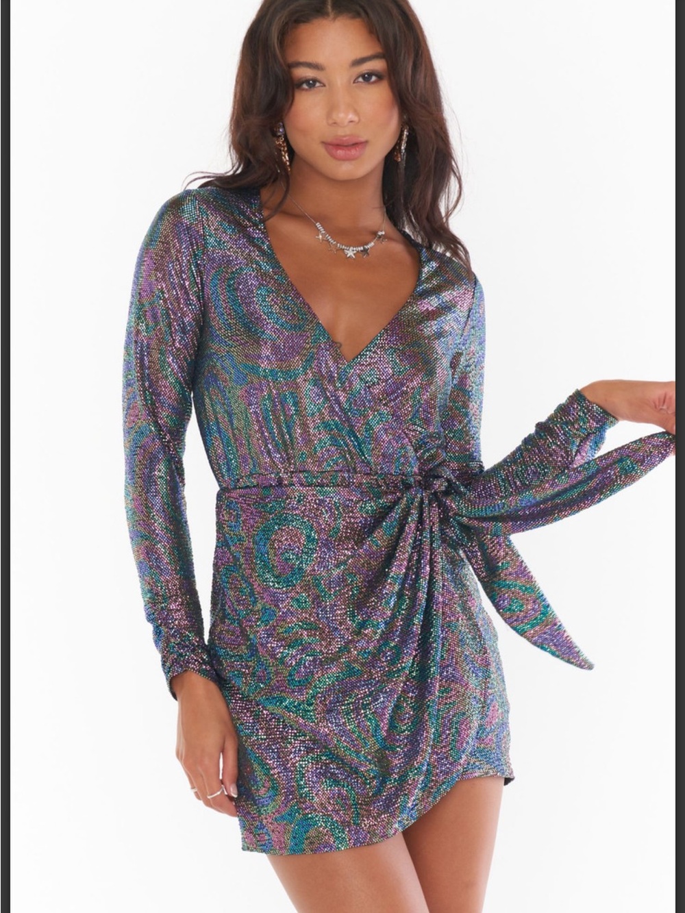 Show me your Mumu Kimora mini dress in black cosmo